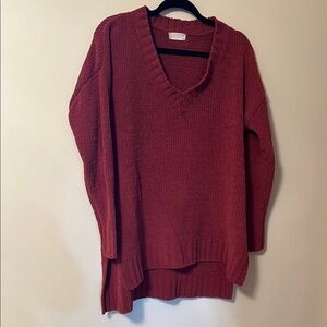 Altar'd State Warm Red V-Neck Sweater